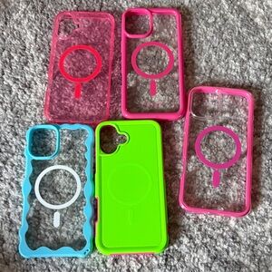 Vibrant Phone Case Set - Pink, Green, Blue